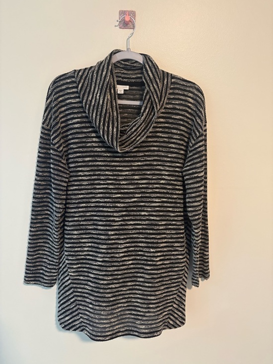 J. Jill Sweaters - J. Jill Striped Black & White Cowl Neck Women's Sweater